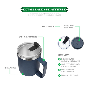 Taza de café con impresión personalizada, taza blanca térmica de Metal con logotipo, taza de colores apilable, termo al vacío, taza de té y café, vaso - Product Image 2