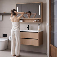 Meuble sous-vasque de salle de bain 1 ensemble, meuble-lavabo avec miroir, meuble de rangement pour salle de bain