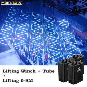 DMX 512 RGB LED kaldırma tüpü kinetik vinçler üçgen kaldırma floresan lamba Led ışık düğün parti kulübü için