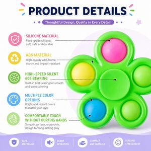 Jouet sensoriel anti-stress personnalisé en forme de fleur, coloré, pour enfants et adultes, avec logo personnalisé, cadeau promotionnel - Product Image 4