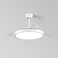 Kit d'entrepôt commercial de luxe à enroulement invisible de lustre à distance dans la lumière de ventilateur de plafond de silence de ventilation