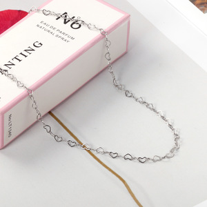 Stainless Steel Heart Chain Necklace <b>Bracelet</b> <b>Set</b> For Women Fashion Jewelry Gift - Product Image 3