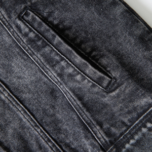 <span class=keywords><strong>Veste</strong></span> <span class=keywords><strong>en</strong></span> <span class=keywords><strong>jean</strong></span> décontractée à <span class=keywords><strong>col</strong></span> rabattu pour hommes, vêtements de rue <span class=keywords><strong>en</strong></span> noir et <span class=keywords><strong>en</strong></span> détresse, vestes <span class=keywords><strong>en</strong></span> <span class=keywords><strong>jean</strong></span> <span class=keywords><strong>en</strong></span> coton et laine pour hommes - Product Image 3