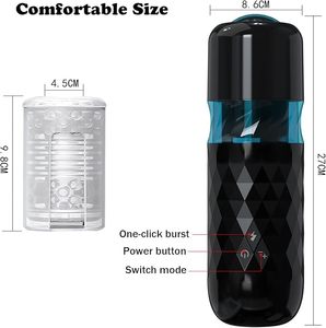 Masturbateur masculin : Godet vibrant et rotatif avec 10 modes de poussée, jouet sexuel de poche pour hommes - Product Image 5