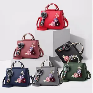 Top Hot Verkopen Elegant Kunstmatige Bloemen Versierde Vrouwen Mini Handtas Dames Purse Schouder Hand Tas