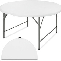 Table de salle à manger pliante en plastique moderne et durable, blanche, pour événements, banquets, traiteur, fêtes, jardin, hôtel