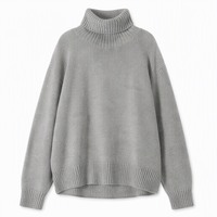 Pull col roulé surdimensionné en cachemire pur 7GG pour femme, personnalisé OEM, vente en gros, marque privée, faible MOQ, échantillon rapide