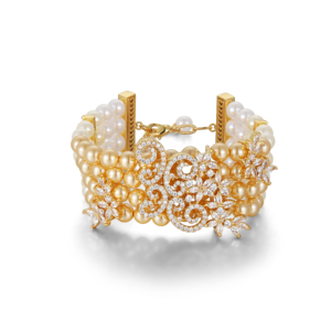Luxury 4-Piece Fine Jewelry Set White And <strong>Gold</strong> Imitation Pearl And Zircon Necklace, Earrings Bracelets And Ring For Women - Product Image 4