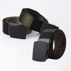 Ceintures à rayures en nylon de haute qualité pour hommes avec boucles en alliage de zinc à la mode essentielles pour l'élégance des affaires - Product Image 1
