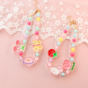 Colorful Little <b>Bear</b> Strawberry Little Rabbit Flower Pet Necklace <b>Cute</b> Pet Accessories for Dogs and Cats - Product Image 3