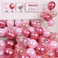 Kit d'arche de ballons en latex rose métallisé or rose à thème romantique durable de 52 pièces/ensemble, couleur personnalisée, pour la remise des diplômes, la Saint-Valentin