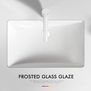 Ceramic Undermount Sink Square Single <b>Basin</b> Bathroom Vanity Stone <b>Basin</b> No Hole Faucet Mount Smooth Glaze Spraying - Product Image 5