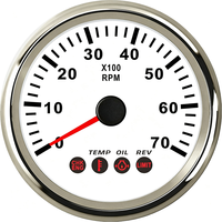 ISURE MARINE Tachometer ECP Suzuki Model Pointer 7000 RPM dengan Lampu Alarm, Dapat Disesuaikan, untuk Mobil dan Kapal yang Dimodifikasi