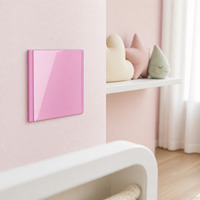 Interrupteur mural moderne de luxe pour la maison, norme européenne 16A 250V, verre brillant, gros bouton, câblage sans vis, IP20
