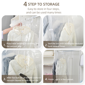 Bonne qualité tissu organisateur économiseur d'espace <span class=keywords><strong>Compression</strong></span> joint <span class=keywords><strong>sac</strong></span> suspendu sous vide sacs <span class=keywords><strong>de</strong></span> rangement pour vêtements - Product Image 4