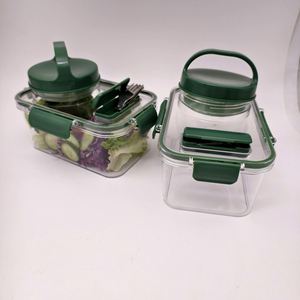 Salad Pod Vertical Layering Built-in <b>Plastic</b> Salad Storage <b>Bottle</b> 800-1000ml Capacity Korean Style - Product Image 3