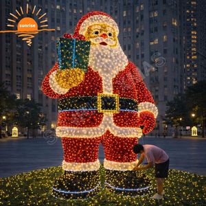 Sculptures lumineuses de Noël LED de haute qualité pour extérieur, motif Père Noël et Mère Noël, décorations festives pour jardin et centre commercial - Product Image 6