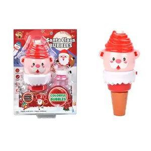 新款泡泡玩具冰淇淋泡泡鼓风机父亲圣诞泡泡棒，带灯光和音乐，适合儿童伟大的圣诞礼物