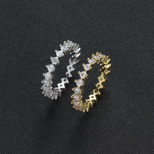 Hip-hop Copper Inlaid Zircon 2-claw Simple <b>Ring</b>, <b>Ring</b> Index <b>Finger</b> <b>Ring</b> - Product Image 2