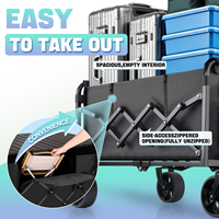 Chariot pliable avec table, chariot utilitaire robuste, roues pivotantes à 360°, poignée réglable légère, camping