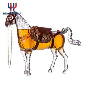Hand Made Unique 1000ml Crystal Glass Horse Shaped Liquor Whiskey Dispenser Decanter with Saddle for Equestrian Lovers Gift - Product Image 1