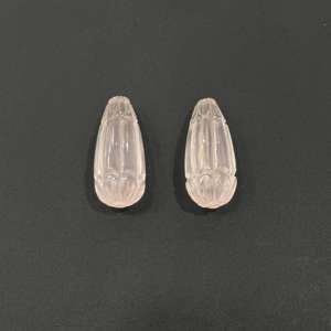 หินอัญมณีสำหรับแกะสลักด้วยมือทำจากควอตซ์สีชมพูธรรมชาติรูปทรงขวดแฟนซีเป็นคู่สำหรับแกะสลักต่างหู - Product Image 1