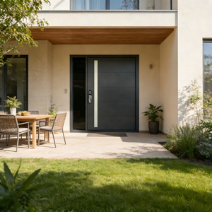 Moderne gietijzeren brandwerende deur met anti-inbraakfunctie, minimalistisch design, polymeren beveiligingsdeur voor huis - Product Image 5