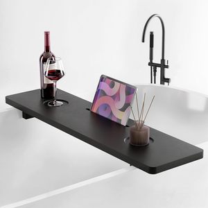 Plateau de bain en bois massif 120 cm antidérapant pour hôtel, maison d'hôtes, salle de bain - Product Image 1