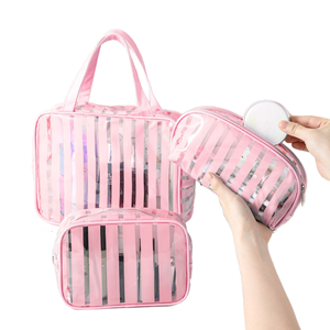 Bolsa <span class=keywords><strong>de</strong></span> Maquillaje Personalizada <span class=keywords><strong>de</strong></span> PVC Transparente con Cierre Grande, Impermeable, para Viajes y Promociones - Product Image 2