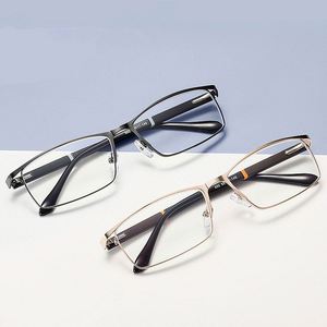 Custom Logo Men Presbyopia Optical Glasses Frames Spring <b>Hinges</b> Stainless Steel Anti Blue <b>Light</b> Reading Glasses - Product Image 3