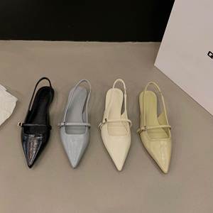 Spring Summer Fairy Niche Single Shoes Women Pointed Toe <b>Closed</b> Toe Flat All Match Comfortable Outdoor Temperament <b>Sandals</b> - Product Image 1