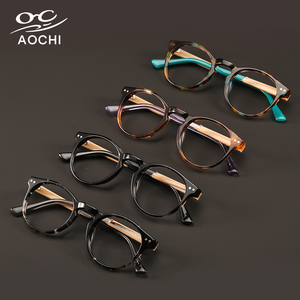 Aochi Alta Qualidade Único Handmade Optical Eyewear Atacado Logotipo Personalizado Luz Azul Bloqueio Óculos Acetato Óculos Quadros