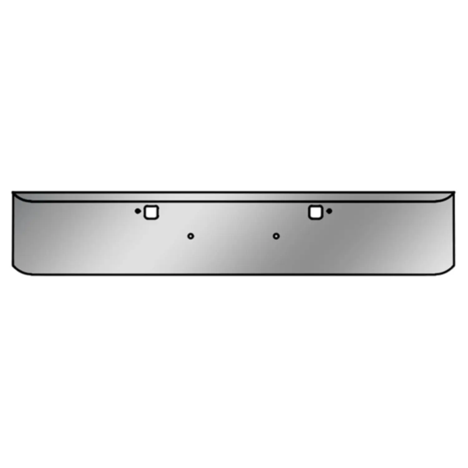 Chrome-Stoßstange mit handgeformten Enden und Schlepplöchern für Peterbilt 388 389
