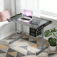 Table à dessin à angle réglable avec plateau en verre trempé, bureau d'art avec rangement à tiroirs, spécialement conçu pour les étudiants en art