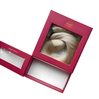 Caja de Cartón de Lujo Personalizada para Extensiones de Cabello Humano con Cinta de Satén, Caja de Regalo para Pelucas, Caja para Accesorios para el Cabello