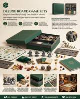 Fabricant d'accessoires de jeux de société : Jeu complet personnalisé OEM d'usine, cartes imprimées, plateau de jeu pliable, pions, dés, jetons