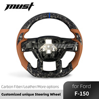 Volant en fibre de carbone forgé sur mesure pour Ford Pickup Truck F-150 F-250 F-350 Raptor XLT 4x4 Shelby Super Duty 2015-2020