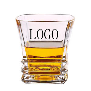 Vasos de Whisky Cuadrados de 10 oz, Vasos de Vidrio para Whisky Escocés, Bourbon, Brandy, Ron, Vasos para Hombre, Papá, Hermano, Abuelo - Product Image 1