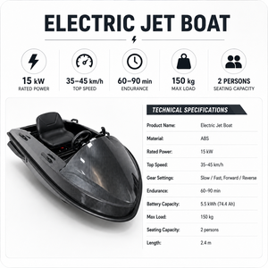 Bateau à réaction électrique 15KW, scooter aquatique haute vitesse, bateau à réaction électrique 2 places <span class=keywords><strong>avec</strong></span> <span class=keywords><strong>volant</strong></span> pour sports nautiques - Product Image 6