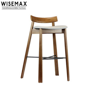WISEMAX FURNITURE Meubles <span class=keywords><strong>de</strong></span> <span class=keywords><strong>bar</strong></span> modernes, meubles <span class=keywords><strong>de</strong></span> salle à manger, cuisine, <span class=keywords><strong>tabouret</strong></span> <span class=keywords><strong>de</strong></span> <span class=keywords><strong>bar</strong></span> en bois et tissu avec dossier pour restaurant - Product Image 4
