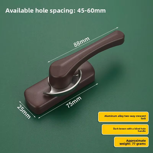 Aluminum Alloy Crescent-shaped <b>Window</b> <b>Lock</b> Reversible Sliding <b>Window</b> <b>Sash</b> <b>Lock</b> with Stainless Steel Hook for Security - Product Image 5