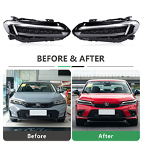 Phares LED pour Honda Civic 11e génération 2022, mise à niveau avec 7 lentilles, feux de jour, clignotants, accessoires de voiture