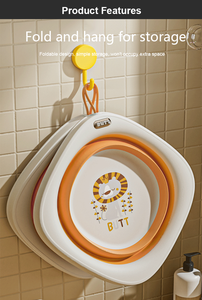 Voyage Camping multi-usages <span class=keywords><strong>pliable</strong></span> Portable pliant mignon dessin animé modèles grand carré en plastique <span class=keywords><strong>bébé</strong></span> visage <span class=keywords><strong>pied</strong></span> <span class=keywords><strong>baignoire</strong></span> - Product Image 2