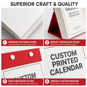 Calendrier de bureau personnalisé avec logo imprimé, calendrier quotidien professionnel de 365 <span class=keywords><strong>jours</strong></span>, calendrier de table de haute qualité pour le bureau - Product Image 2