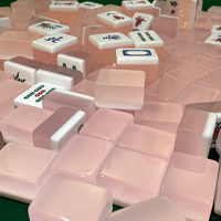 Nouvelles tuiles de mahjong en acrylique émeraude et rose de luxe, 1,61 pouce, jeu de mahjong et de poker pour les amateurs de mahjong