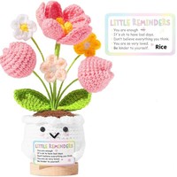Ornements en laine faits main au crochet, fleurs artificielles en pot, décoration de bureau, cadeau créatif pour la fête des mères, Chine
