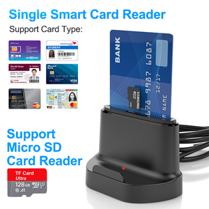 Rocketek 2-in-1 USB2.0 수직 메모리 TF 카드 스마트 카드 리더기 전화 스탠드 CAC EMV Sim IC ID 카드 리더기 - Product Image 2