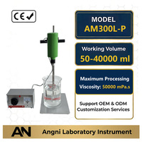 100% Tested AM300L-P 300W 40L Overhead Stirrer High Performance Lab Electric Mixer 1800rpm for Industrial Chemical Agitator