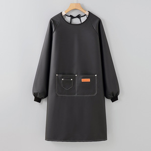 2024 nuevos monos de cuero PU, ropa de trabajo para el hogar de cocina para hombres, a prueba de aceite e impermeable, <span class=keywords><strong>delantal</strong></span> de cocinero joven - Product Image 6