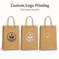 Sacs cadeaux pour petites entreprises, sacs cadeaux en papier kraft personnalisés avec poignées en corde torsadée, logo, sacs cadeaux en papier écologiques pour les cafés